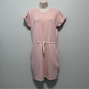 Hass Fleece Rosewater Pink T-Shirt Dress Size L